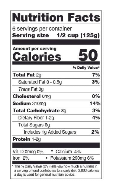 Nutrition facts for Organic Roasted Garlic & Sweet Basil Pasta Sauce